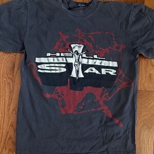 Hell Star Black T-Shirt with Bold Red & White Graphic